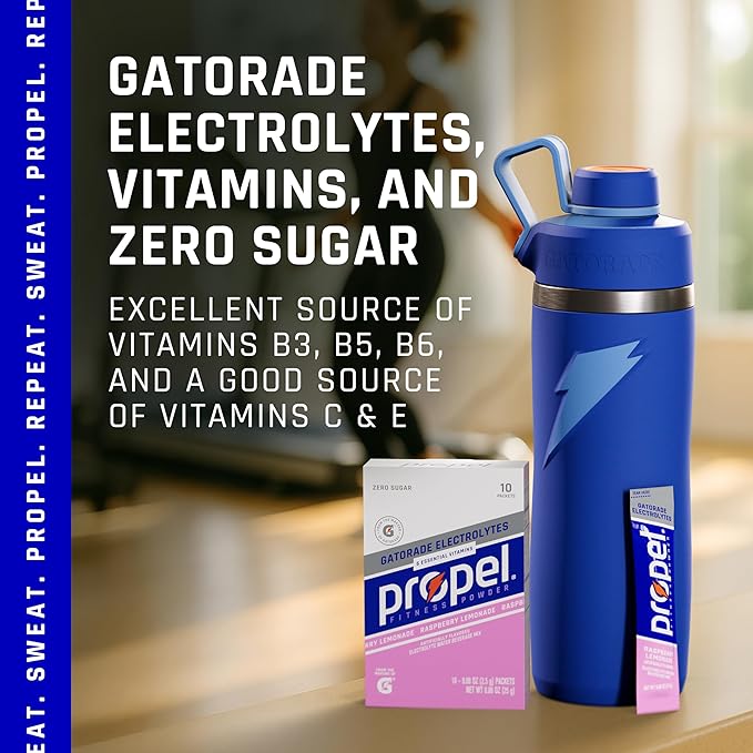 Propel Electrolyte Enhanced Water Drink Mix Powder Packets, Raspberry Lemonade, Zero Calorie & Zero