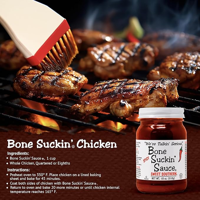 Bone Suckin' Sauce Sweet Southern BBQ Sauce, Gluten-Free, Non-GMO, Kosher, Sweetened with Cane