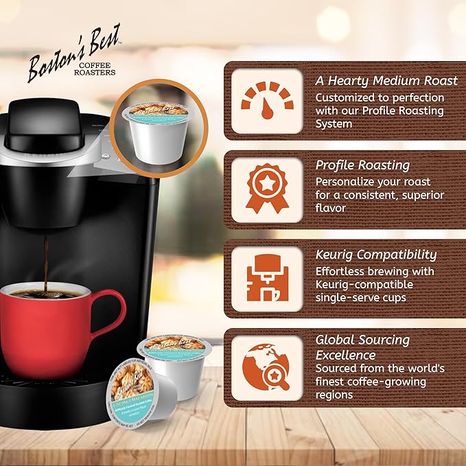 Boston’s Best - Coconut Macaroon Flavored Delicious Gourmet Coffee, Compatible with Keurig Coffee