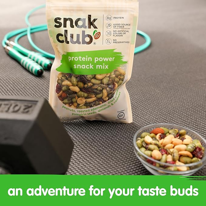 Snak Club Protein Power Snack Mix with Peanuts, Roasted Edamame, Dried Cranberries, Pumpkin Seeds