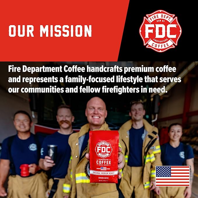 Fire Department Coffee - Gives Back to Firefighters - Sweet & Smooth Donut Shop Coffee Beans