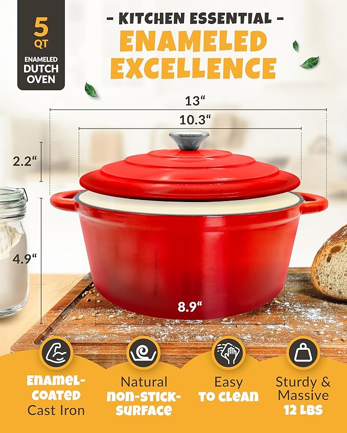 Dutch Oven for Bread Baking - incl. Sourdough Bread-Baking Supplies like Banneton Bread-Proofing