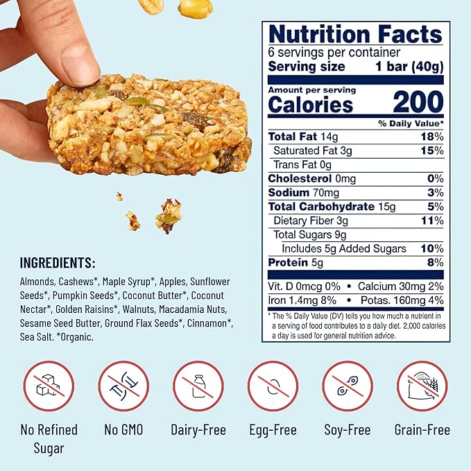 The YES Bar Apple Cinnamon Crisp ??Plant Based Protein, Decadent Snack Bar ??Vegan, Paleo, Gluten