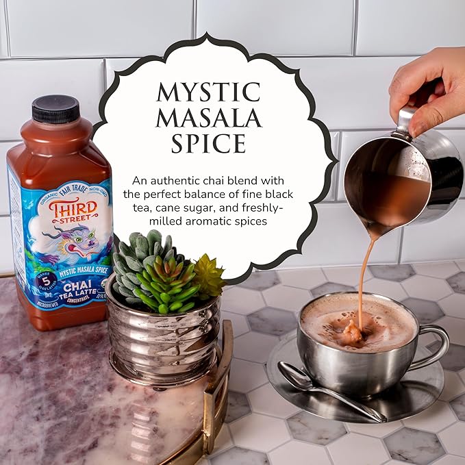 Third Street Inc. Organic Mystic Masala Spice Chai Concentrate, 32 Fl. Oz., Black Tea Latte