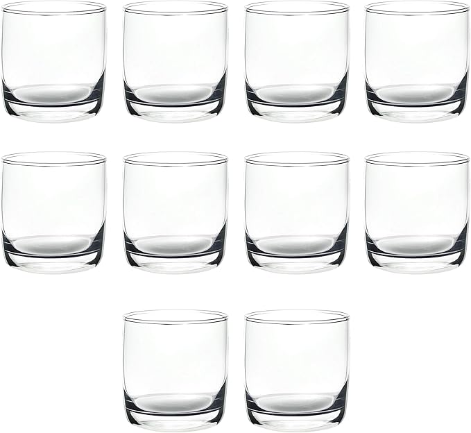 DISCOUNT PROMOS Whiskey Glasses 10 oz Set of 10, Bulk Pack - Heavy Base Old Fashioned Glass