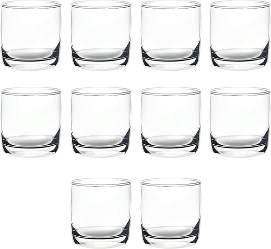 DISCOUNT PROMOS Whiskey Glasses 10 oz Set of 10, Bulk Pack - Heavy Base Old Fashioned Glass