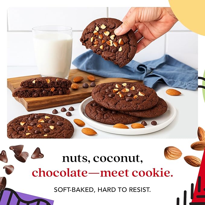 David's Cookies Fresh Baked Decadent Jumbo Almond Gourmet Cookies – 2lb Gift Basket Tin with 8
