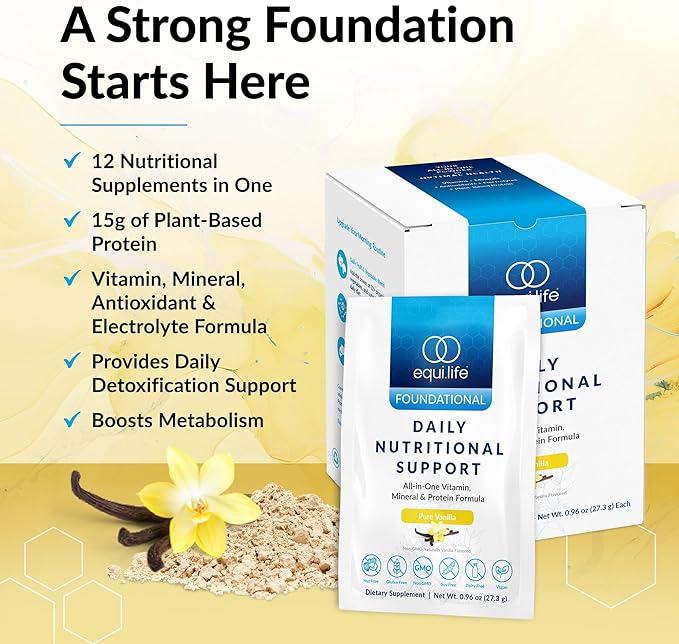 Equilife Daily Nutritional Support, All-in-One Multivitamin Meal Replacement, Pure Vanilla Flavor