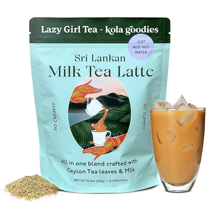 Lazy Girl Tea by Kola Goodies – Unspiced Sri Lankan Milk Tea Powder with Ceylon Loose Leaf Tea