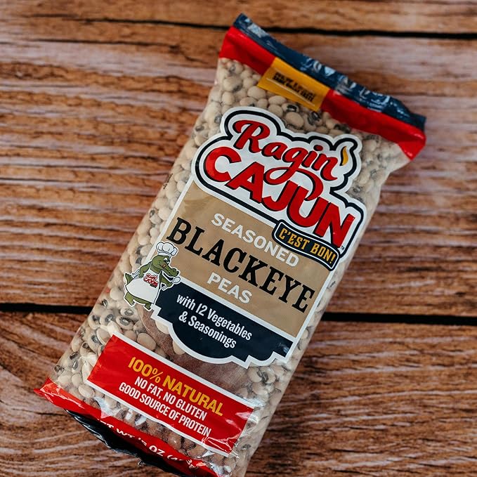 Ragin' Cajun Seasoned Blackeye Beans - 16 oz Pack, Fat-Free, Gluten-Free, Reduced Sodium