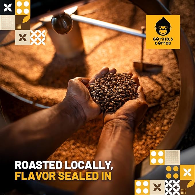 Gorilla's Coffee 100% Arabica - Dark Roast Whole Bean Coffee, Fair Trade, Full Bodied, with Notes