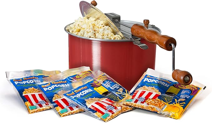 Original Whirley Pop Starter Pack - Wabash Valley Farms Popcorn Kit, Whirley Pop Popcorn Maker With