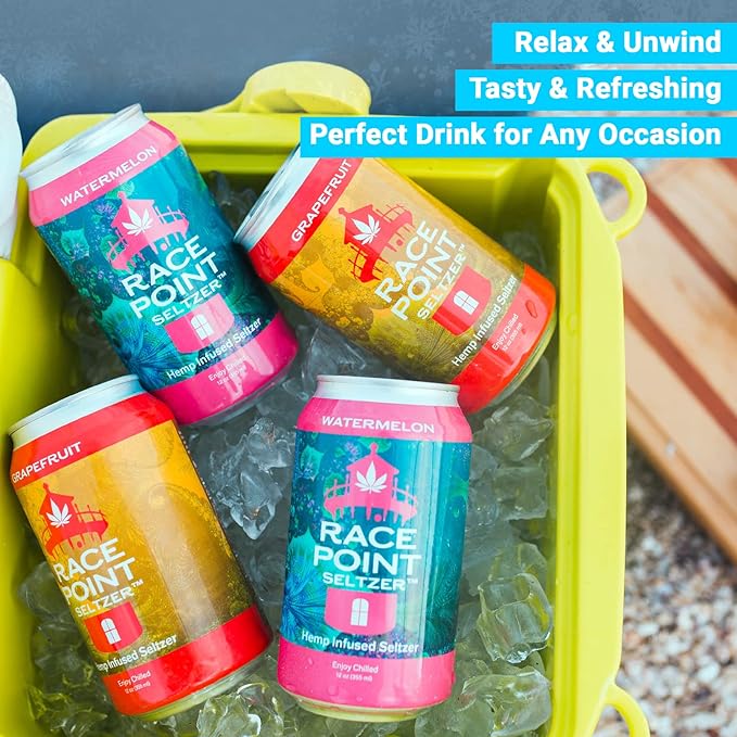 Race Point Seltzer Infused Sparkling Flavored Water – All-Natural Flavor Drink- Refresh, Relax