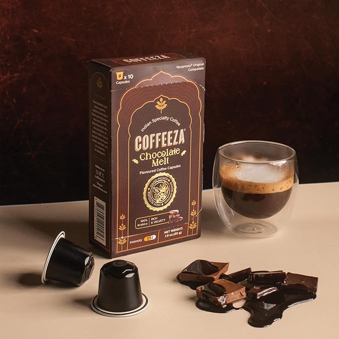 Coffeeza Belgian Chocolate Flavored Espresso Coffee Pods, Compatible with Nespresso Original Line