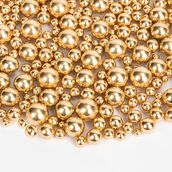 Gold Pearl Sprinkles,Candy Pearls for Baking,Sprinkle Mix Size,Edible Sugar Cake