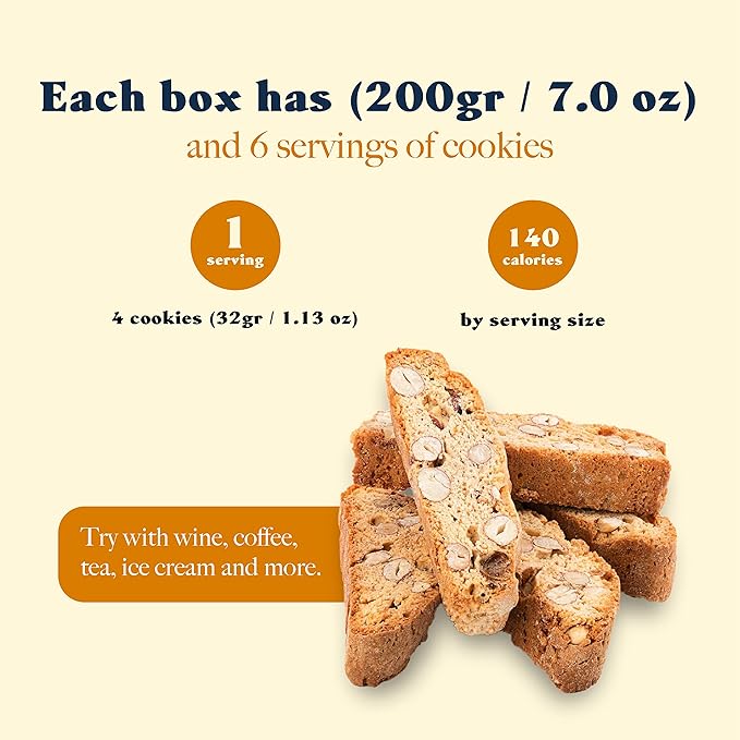 L'Oro Del Sud Traditional Almond Biscotti, Cantuccini d'Abruzzo, Italian Cookies Madewith Real