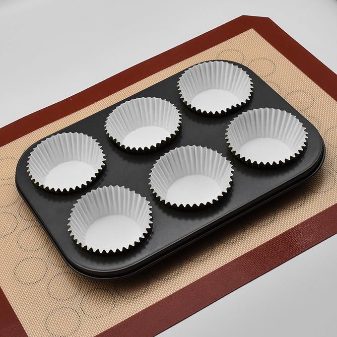 200 Pcs Blue Foil Cupcake Liners Standard Baking Cups Muffin Paper Cases