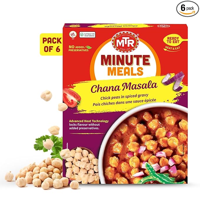 MTR - Minute Meals: Chana Masala - Savory Chickpeas in Spiced Gravy - Authentic Indian Ready-to-Eat