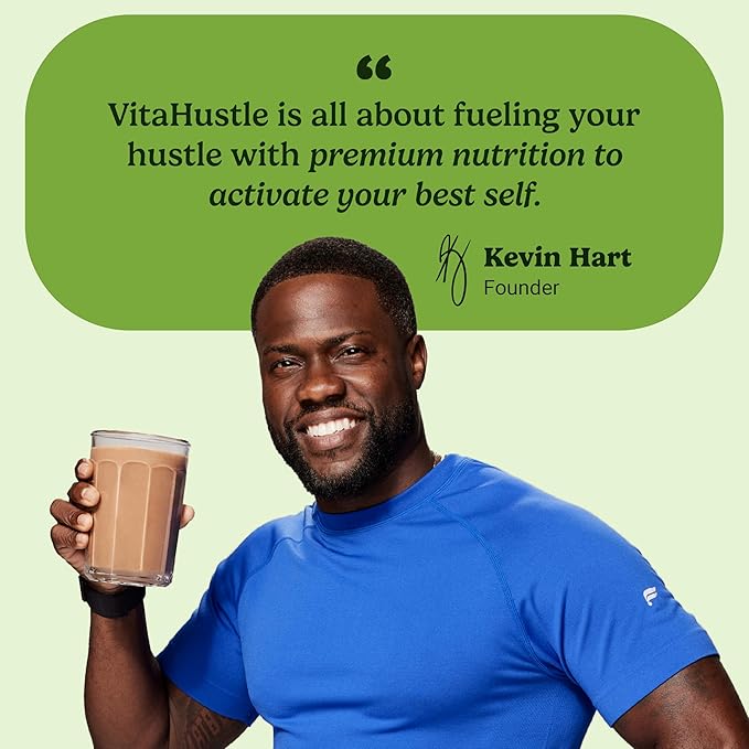 VitaHustle ONE Meal Replacement Shake - Plant Based Protein Powder by Kevin Hart - Vegan, Meal