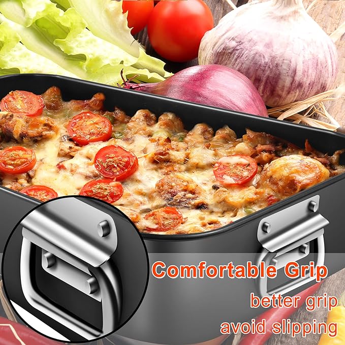 Lasagna Pan Deep, Baking Pan for Oven, 16x12x3 Inch Baking Dishes for Oven, Roasting Pan Brownie