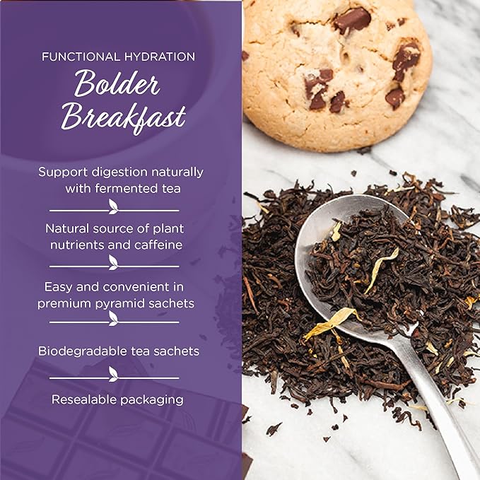 The Tea Spot Bolder Breakfast Tea with Dark Chocolate Flavoring | Blend of Black Tea, Pu?™erh Tea
