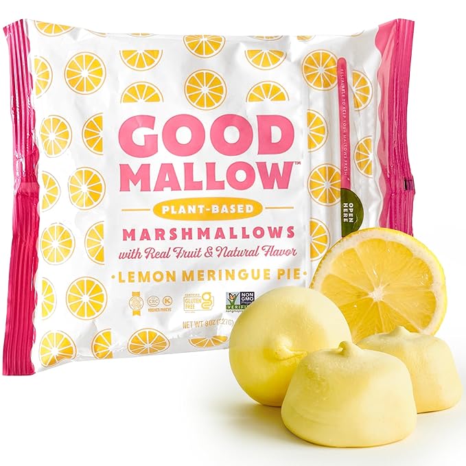 GoodMallow Vegan Marshmallows - Large Kosher Gluten Free Dairy Free Healthy Marshmallows - Natural