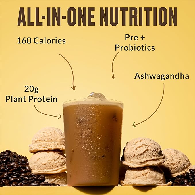 VitaHustle ONE Protein Coffee - Superfood Meal Replacement Powder, Plant Based Protein Shake