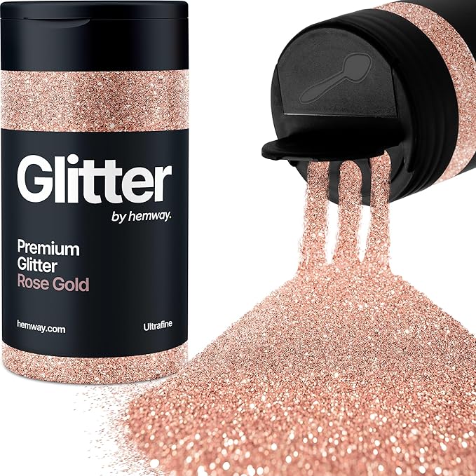Hemway Premium Glitter Shaker - Rose Gold | 130g Ultrafine Metallic Flake Sequins for Resin & Epoxy