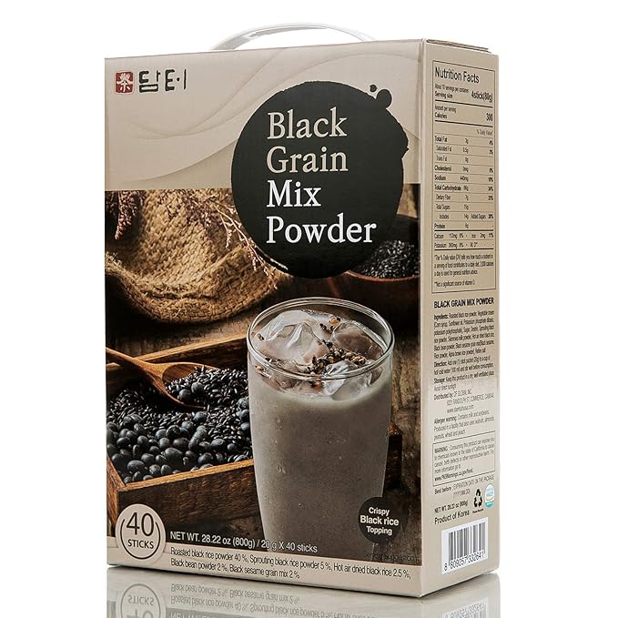 Damtuh Korean Black Mixed Grain Powder Meal Replacement Shake – Healthy Breakfast Drink, Nutritious