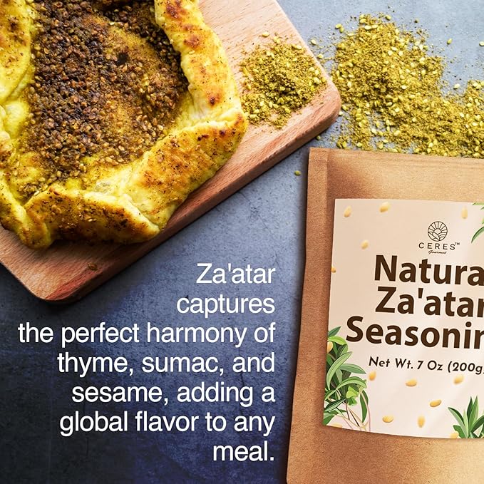 Za'atar Seasoning 7 Oz | Mediterranean Spice Blend | Natural Zaatar Spice Mix with Marjoram