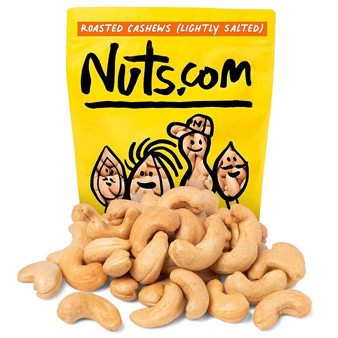 Nuts.com ??Roasted Cashews (Lightly Salted) ??Creamy & Savory Flavor, Healthy Snack for Adults &