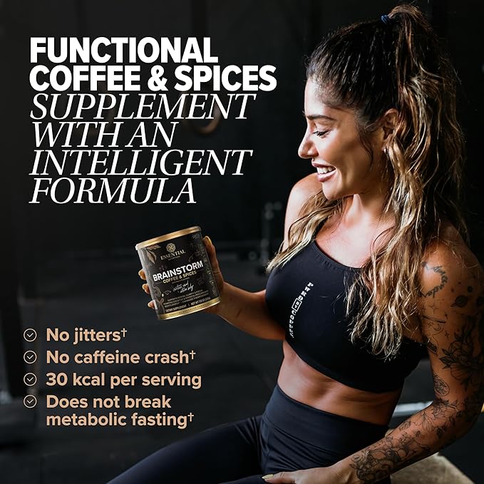 Essential Nutrition Brainstorm - Functional Coffee and Spices Supplement - Focus, clarity and