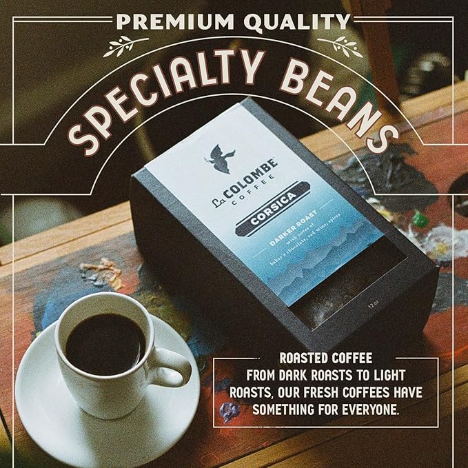 La Colombe Corsica Dark Roast Whole Bean Coffee - Notes of Baker's Chocolate, Red Wine & Spices, 5