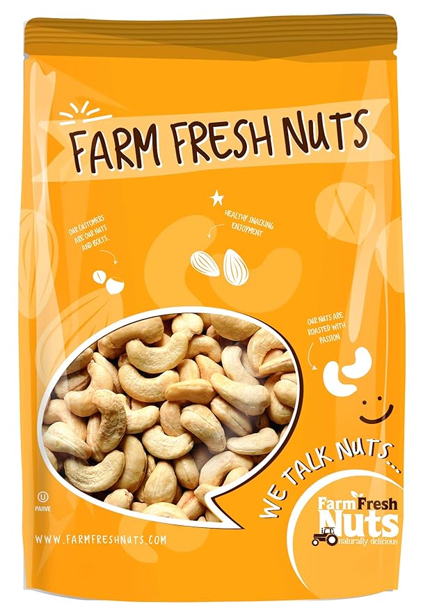 Dry Roasted Cashews Himalayan Salted (3 Lbs.) - Baked in Small Batches for Added Freshness - Oven