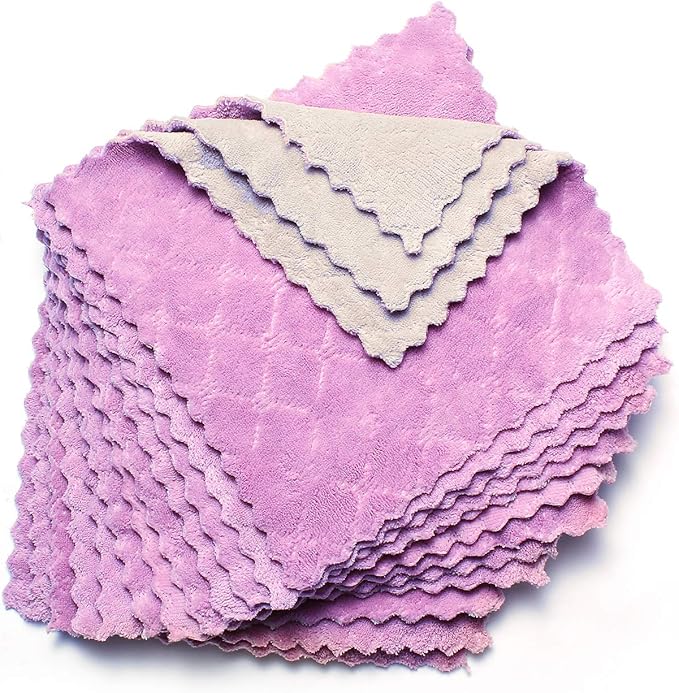 kimteny 12 Pack Dish Towels, 10x10 in Premium Dish Cloths, Super Absorbent Kitchen Towels Coral