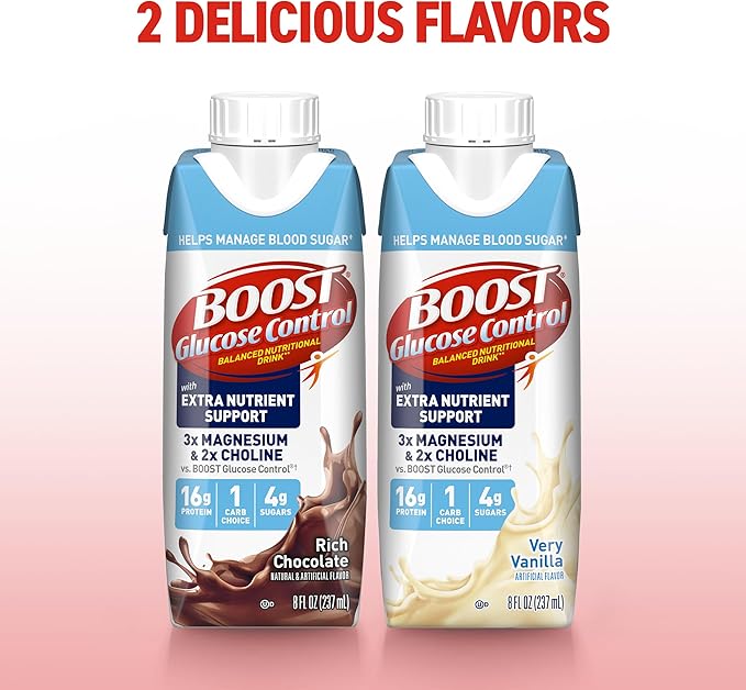 BOOST Glucose Control Ready to Drink Nutritional Drinks with Extra Nutrient Support Drink, Rich