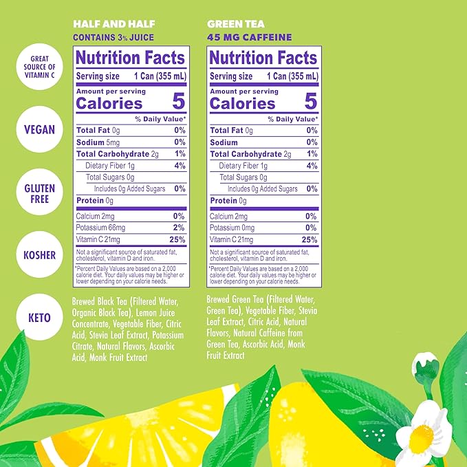 Swoon Iced Tea Variety Pack - Low Carb, Paleo-Friendly, Gluten-Free Keto Drink - Half + Half