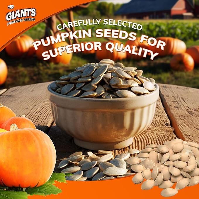 GIANTS Pumpkin Seeds - Pumpkin Seeds in Shell, Pumpkin Seeds to Eat, Roasted and Salted, Whole