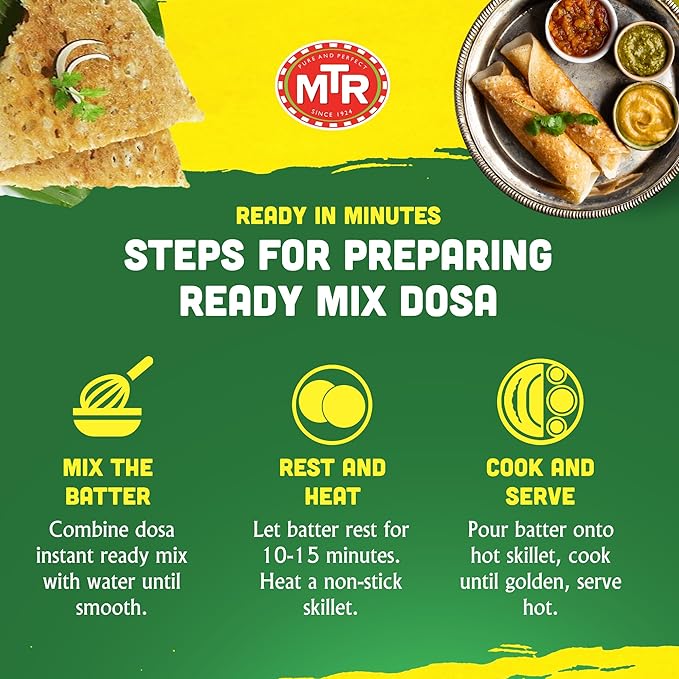 MTR Instant Assorted Mix - Ready to Cook Authentic Indian Breakfast, Lunch, Dinner or Snack Meal