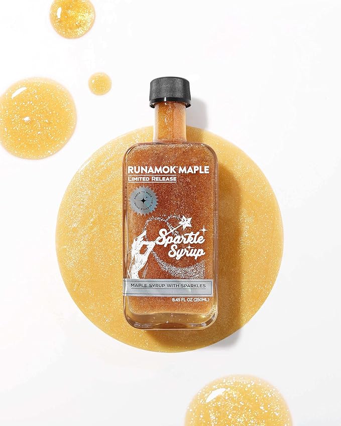 Runamok Sparkle Syrup - Maple Syrup Infused with Edible Sparkles, Perfect Pancake Syrup, Fun