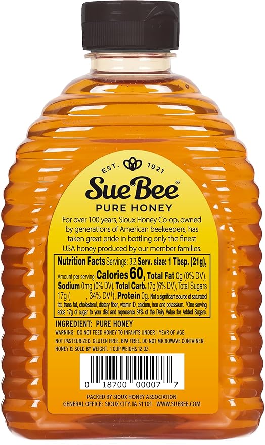 Sue Bee Pure Premium Honey From USA Beekeepers, 40 oz