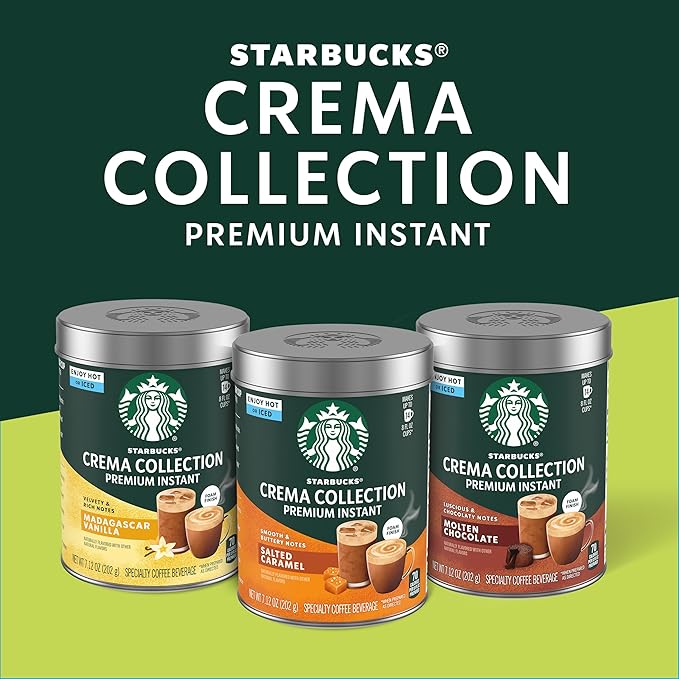 Starbucks Crema Collection Premium Instant Madagascar Vanilla Flavored Instant Coffee, 100% Arabica
