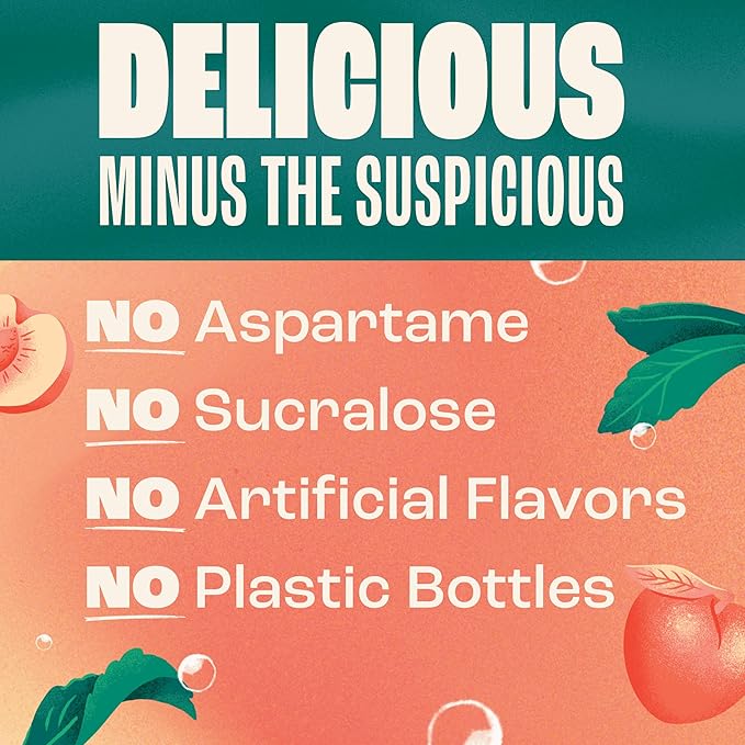 Zevia Zero Sugar Soda, Peaches and Cream, 12 oz Cans (8-Pack) ??Caffeine Free, Naturally Sweetened