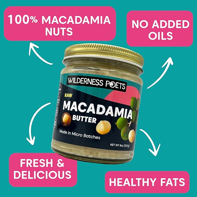 Wilderness Poets, Raw Macadamia Butter (272 Ounce - 17 Pound - 2 Gallon)