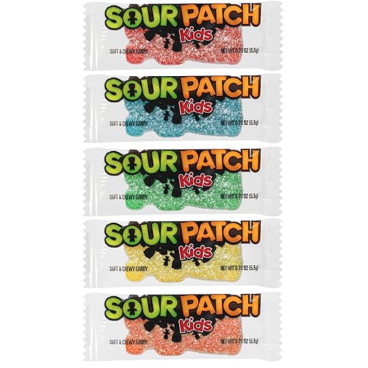 SOUR PATCH KIDS Big Kids Individually Wrapped Soft & Chewy Candy, Bulk Candy, School Snacks, 240