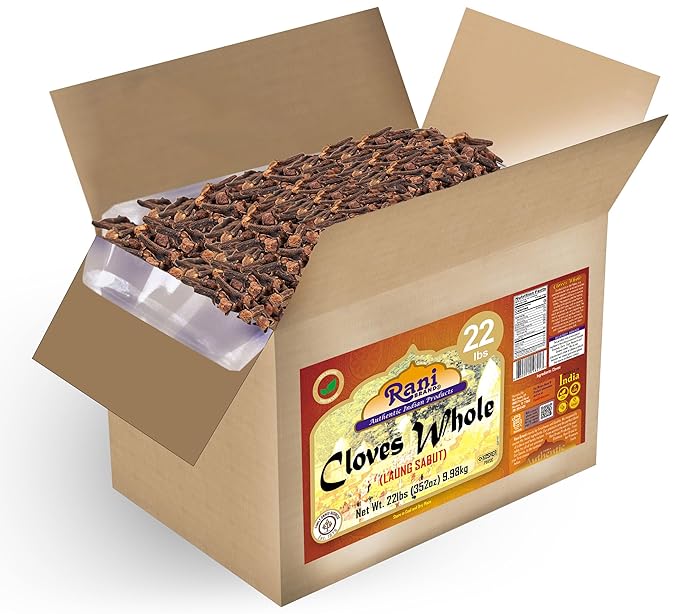 Rani Cloves Whole (Laung) 352oz (22lbs) 9.98kg, Bulk Box, Great for Food, Tea, Pomander Balls and