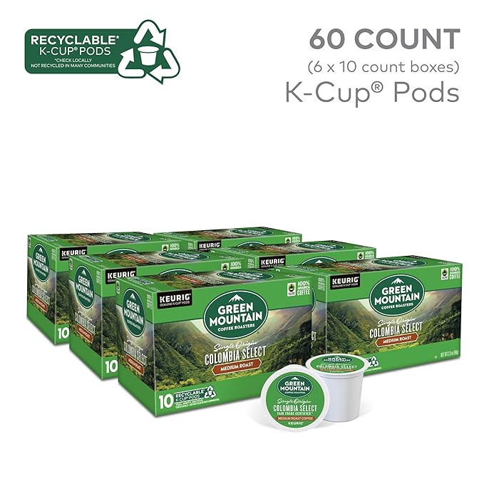 Green Mountain Coffee Roasters Colombia Select, Keurig Single Serve K-Cup Pods, Medium Roast
