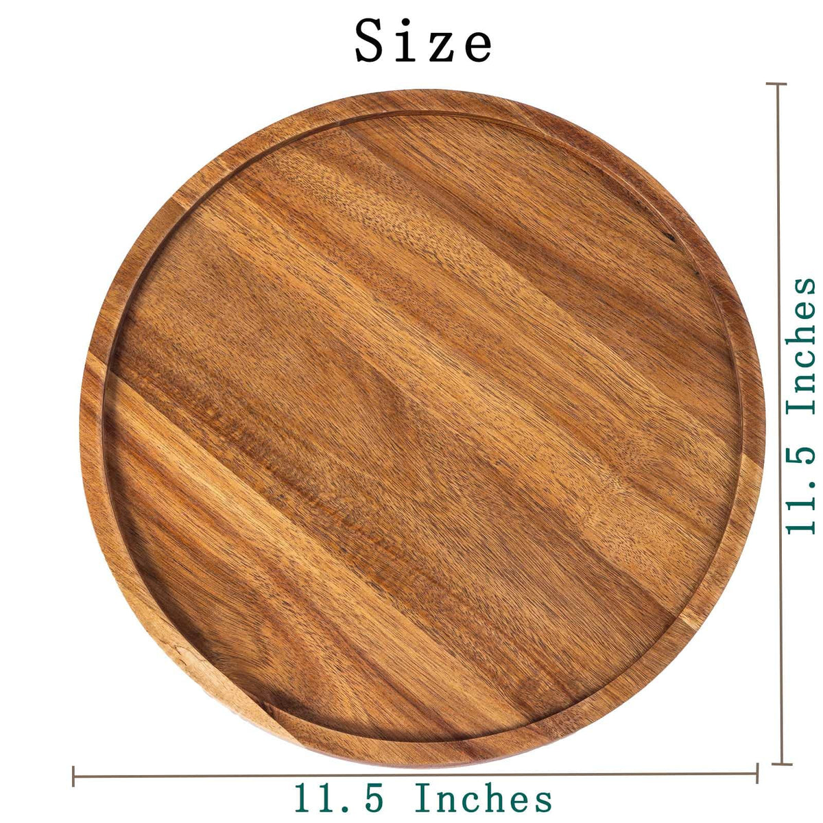 11.5 Inches Candle Holder Tray Home Decor, Round Wood Tray for Coffee Table, Small Wooden Serving
