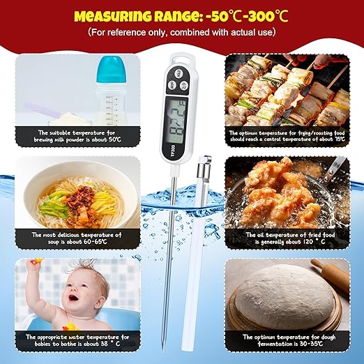 Meat Food Thermometer Food with Probe Water Liquid Instant Read Digital Thermometer Kitchen Cooking