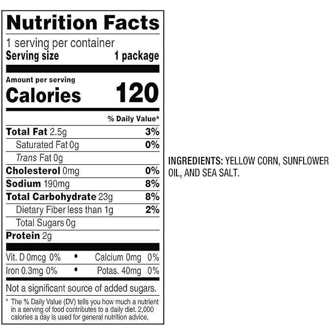 PopCorners Popped Corn Snacks, Sea Salt, 1 Ounce (Pack of 20) (Packaging May Vary)